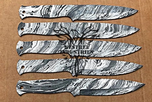 Menge 5 Damaststahl leere Klinge Messer für Messerherstellung Zubehör (SU-107) - Bild 4 von 7