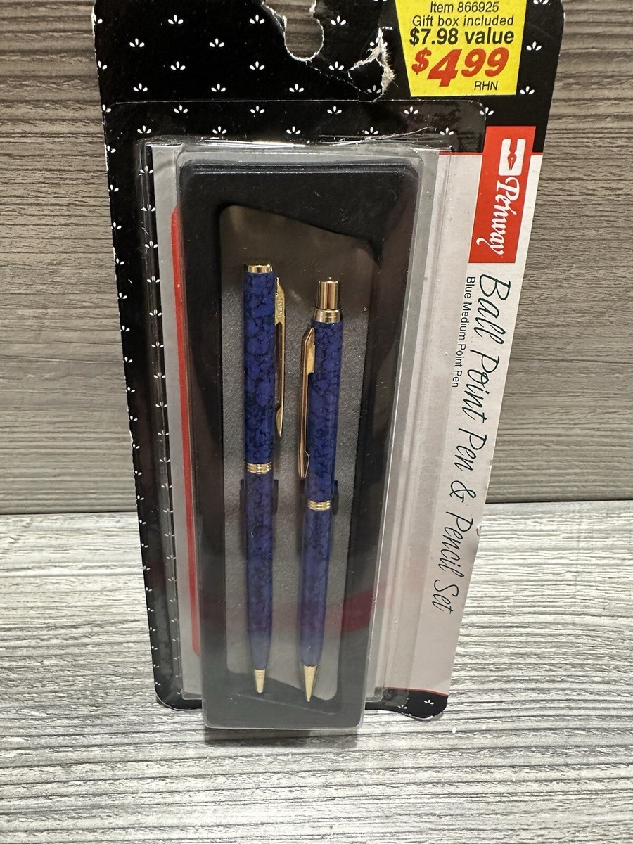 Vintage Penway Blue Ball Point Pen And Pencil Set | eBay