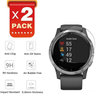 2X Real Tempered Glass Screen Protector Cove Film for Garmin vivoactive 