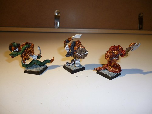 Chaos Snakemen x3 Metal Painted - 1985 - Warhammer Miniature - Picture 3 of 3