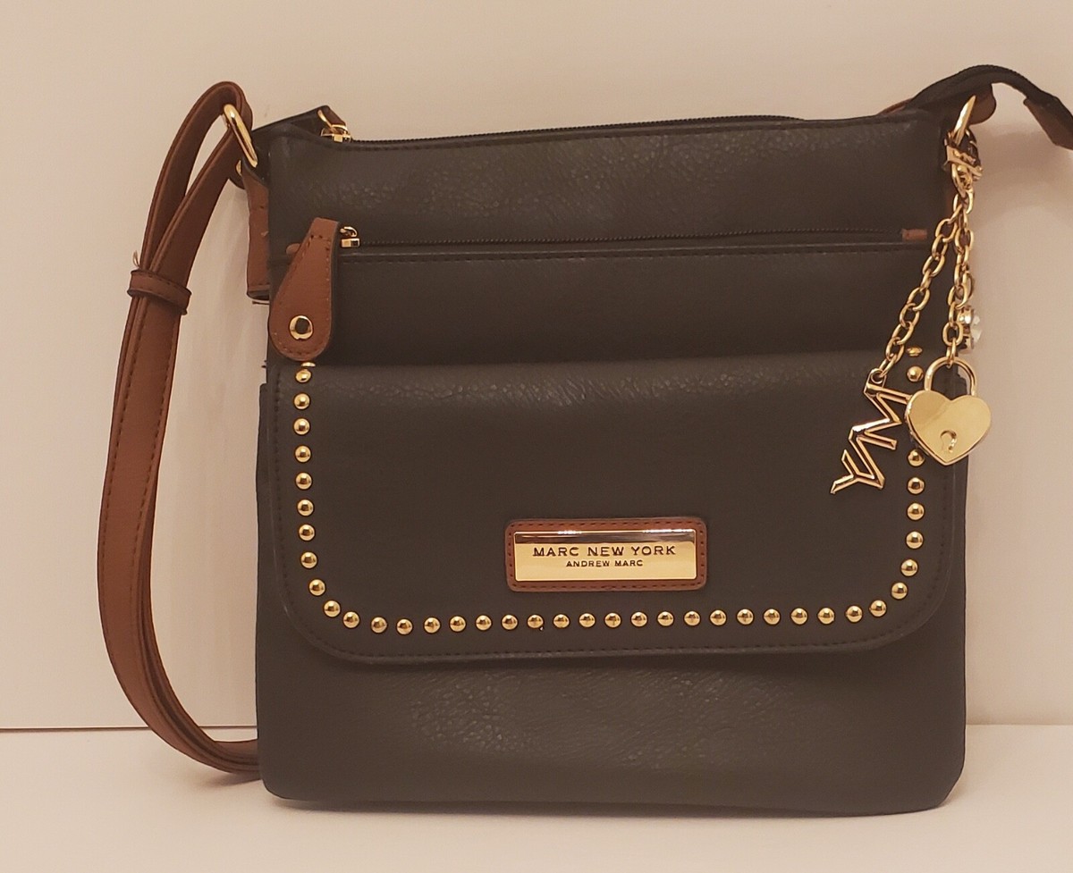 Marc New York Andrew Marc Black Purse with gold accents and charms