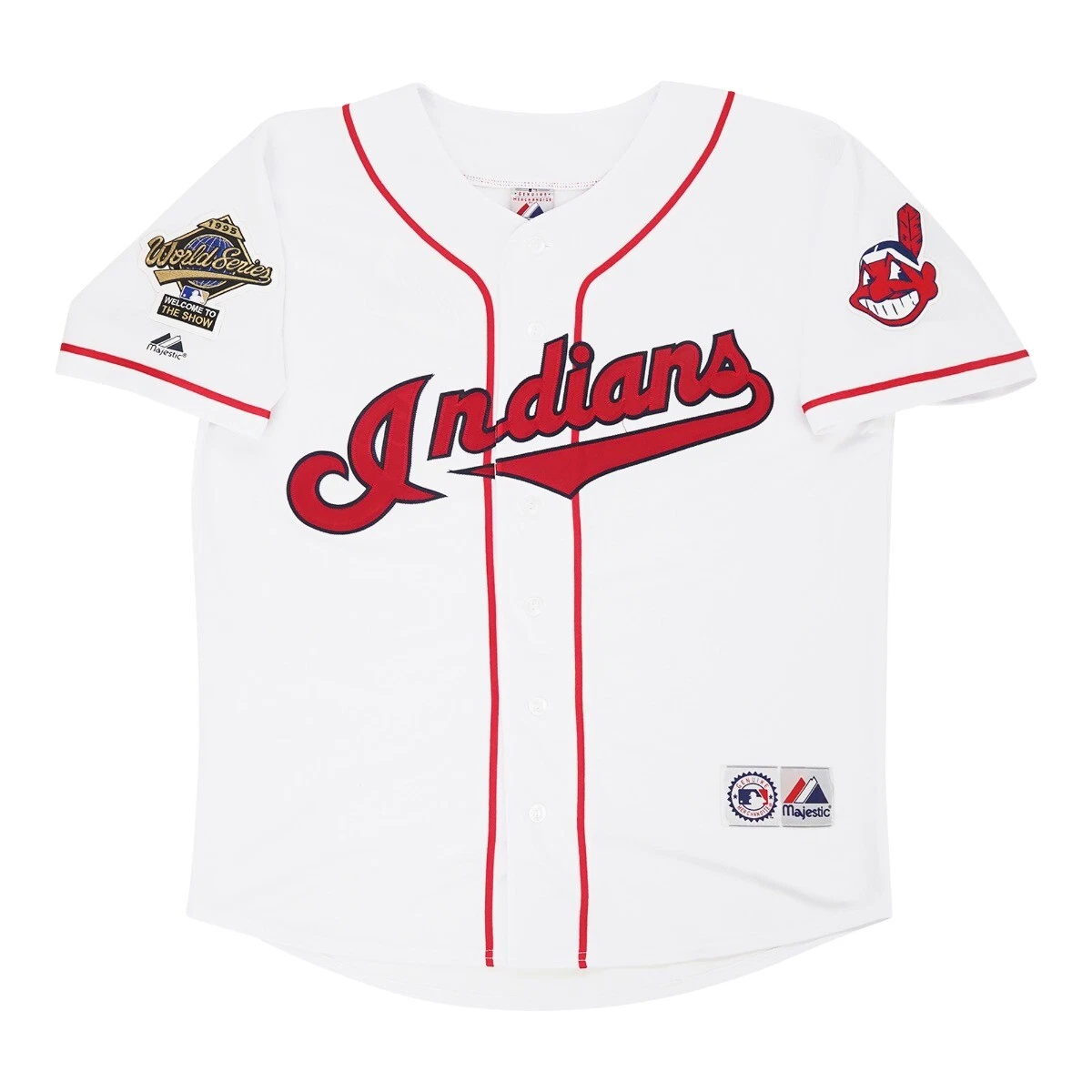 Jim Thome 1995 Cleveland Indians Home White World Series Men's Jersey