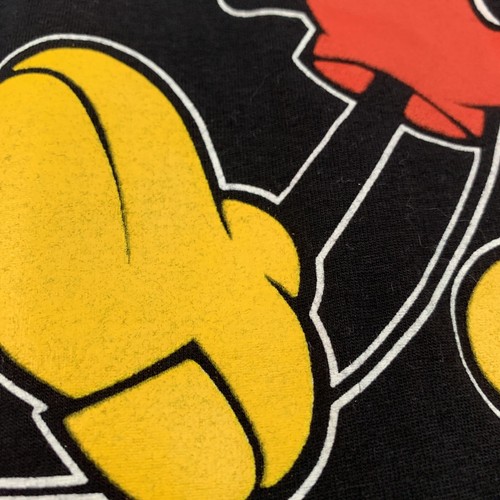 MICKEY MOUSE - NOS Vtg 80s NWOT Black Disney T-shirt, Mens MEDIUM-LARGE - NEW! - Picture 4 of 7