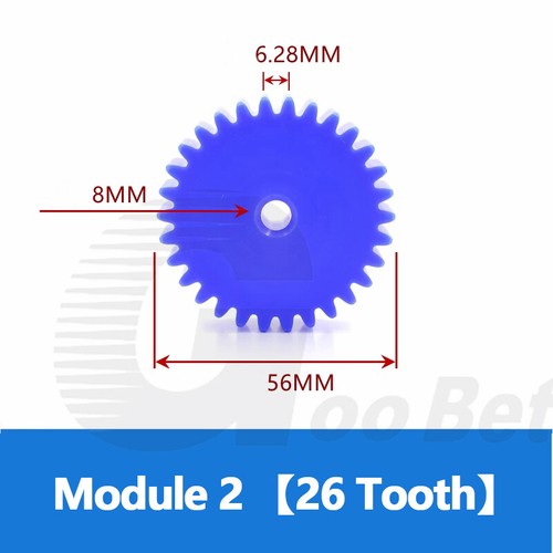 Nylon Stirnrad 12-100 Zähne Modul 1,5 2 3 Ritzel Motor Getriebe Kunststoff blau - Bild 74 von 141