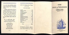 The Hall of Religion Organ M.P. Möller Pamphlet 1934 Chicago World's Fair VGC