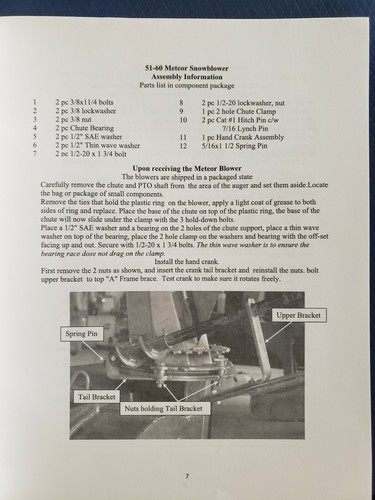 M.K. Martin 2009 Owners Manual Parts List for 51-60 Snowblower - Meteor B - Picture 3 of 9