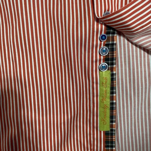Robert Graham Pietro Red Stripe Contemporary Fit Button Front Shirt Mens XL - Picture 11 of 13