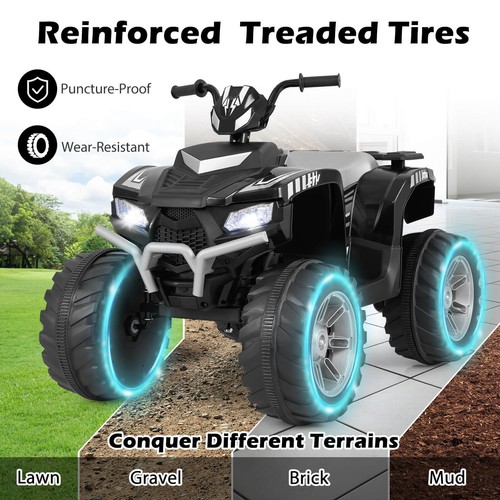 4-Wheeler Kids Ride-On Car with Wireless Connection Music Radio Treaded Tires - Picture 3 of 8