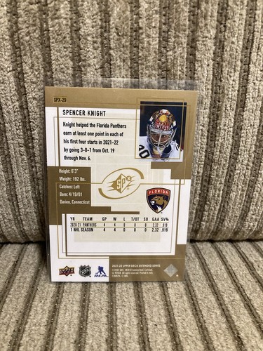 Spencer Knight RC 2021-22 Upper Deck Extended SPx Florida Panthers spx-29 ROOKIE - Bild 2 von 2