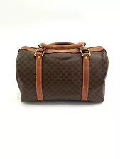 VINTAGE Céline Brown Macadam Coated Canvas Boston Bag
