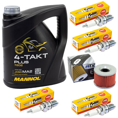 Inspektion Set Öl 4L für Kawasaki Z 400 J Z 500 B Z 550 C D Ölfilter Zündkerzen