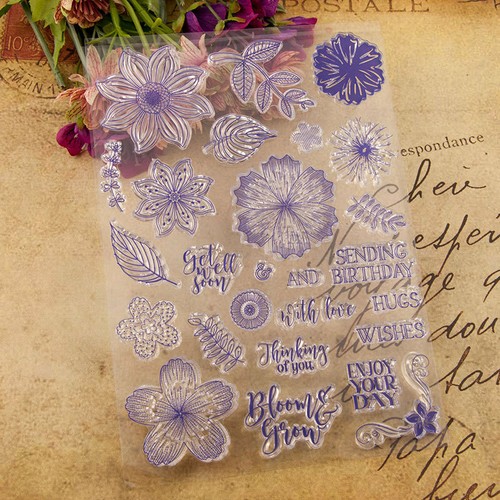 Flower Silicone Clear Rubber Stamps Seal Scrapbooking Embossing Album Decor DIY - Bild 4 von 7