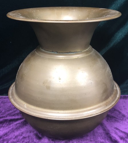 Santa Fe R.R. de colección Tabaciana Railroadiana de doble relieve de latón Spittoon - Imagen 2 de 8