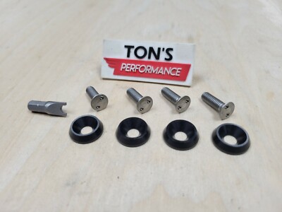 Black Stainless Anti-Theft License Plate Screws With Caps – For Honda & Imports - View #6