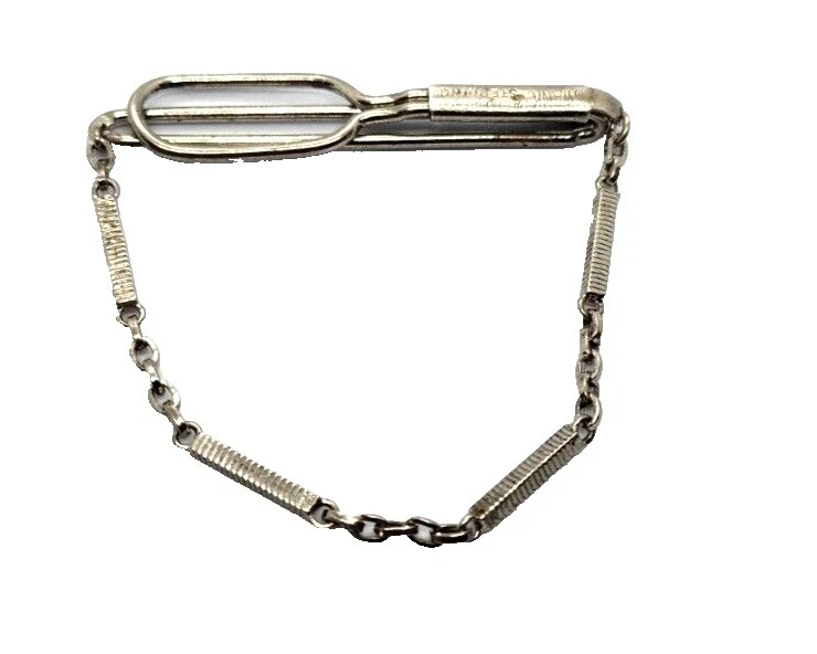 Corbata de Plata de Ley Piedra Swank sin Broches y tachuelas para hombres