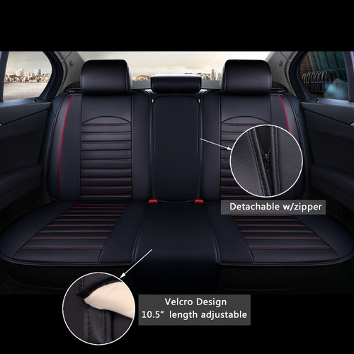 Leather Car Seat Cover Front Rear Full Cover For Jeep Wrangler Compass Cherokee - Picture 5 of 5