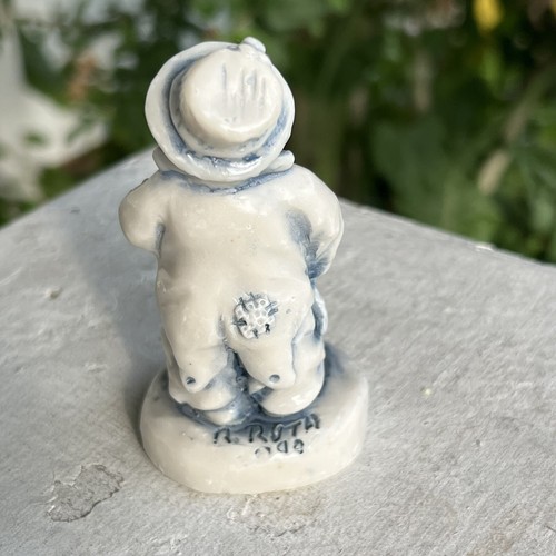 Vintage Georgia Marble Blue Swirl Sad Clown Figurine 504/3000 R. Ruth - Picture 6 of 9