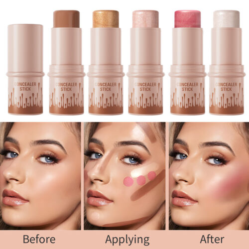 5-Farben-Highlighter-Stick Wasserhelles Rouge Gesichtskontur Aufhellendes ≌ - Bild 10 von 26