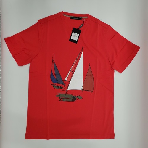 BUGATCHI S (Small) Short Sleeve Crew Neck T-Shirt, NWT Color RUBY, Classic Fit - 第 1/6 張圖片