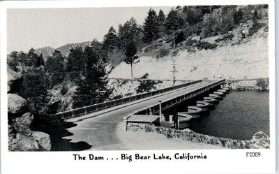 Rppc Big Bear Lake Ca California View Of The Dam C1940s Frasher Postcard Ebay