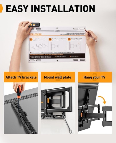 UL Listed Full Motion TV Wall Mount for 42-84" TVs - Swivel & Tilt Flexibility - Picture 9 of 9