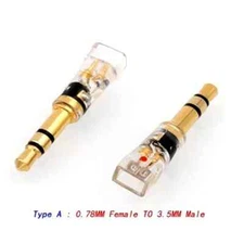 2pcs MMCX/0.78mm to 3.5mm Male Headphone Adapter for D600 D7100 Z1R FOCAL ELLEAR
