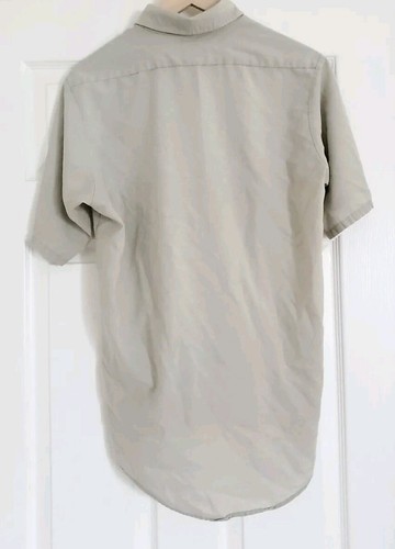 Red Kap Work Shirt Workwear Mechanic Vintage Button Down Beige Shirt - Picture 7 of 7