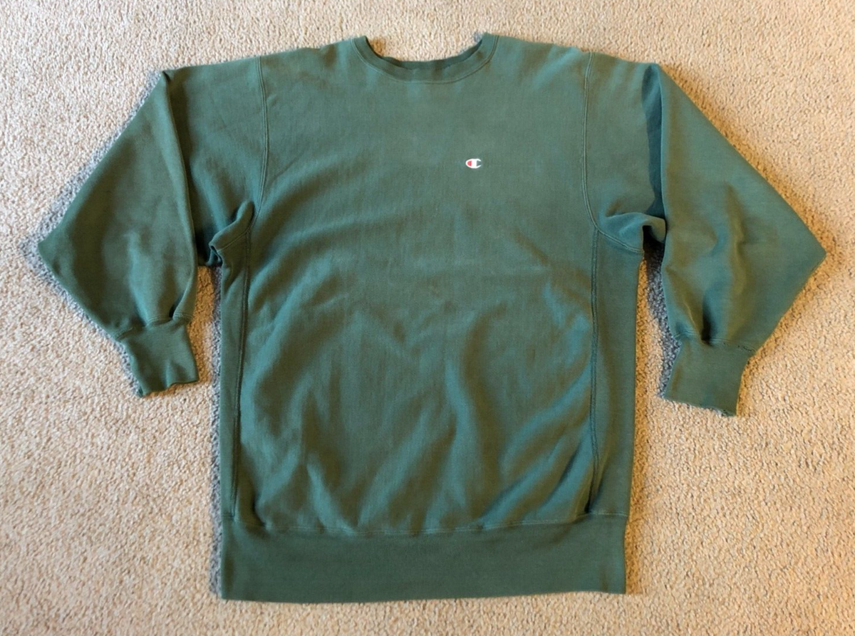 トップス 90s Champion Reverse Weave (kids size) VTG 90s Champion Reverse Weave Men's Green Crew Neck