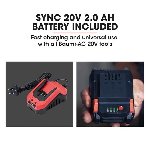 BAUMR-AG 20V 165mm Circular Saw Handheld Cordless Battery Compact Small Tool - Picture 3 of 9
