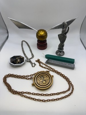 Lot 4 Harry Potter theme collectibles Slytherin Snitch Time Turner Horcrux