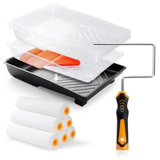 HANJKINZ 12 Pcs 6 Inch Paint Roller Kit with High-Density Foam Paint Roller, ...