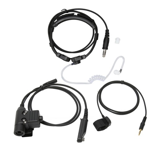 Throat Mic Headset 7 1mm Stecker Mit Ptt Adapter Push-To-Talk Für U VK - Zdjęcie 10 z 24