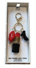 Haute Hippie Style-Beaded Lipstick-Kiss-High Heel-Bag Charm Keychain-New in Box