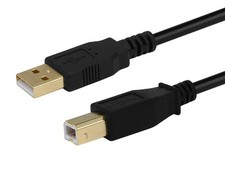 Monoprice USB-A to USB-B 2.0 Cable Male to Male Gold-Plated 15ft Black