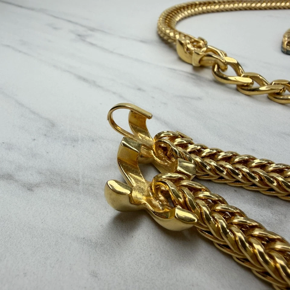 St. John Gold Tone Double Strand Chain Belt X Accent Extra Small/Small (XS/S) - image 3 of 4