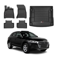 Omac FußMatten & Kofferraumwanne Set FüR Audi Q5 Fy 2017-2024 Gummi Schwarz 5X