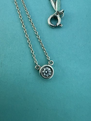 Tiffany & Co. Elsa Peretti .15 ctw Diamond Yard Pendant Necklace Sterling Silver - Picture 3 of 6