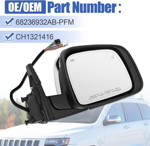 Right Passenger Side Mirror Fits 2014-2021 Grand Cherokee CH1321416
