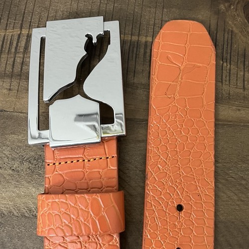 Cinturón de golf Puma de cuero naranja plateado hebilla Puma M 90 cm - Imagen 2 de 7