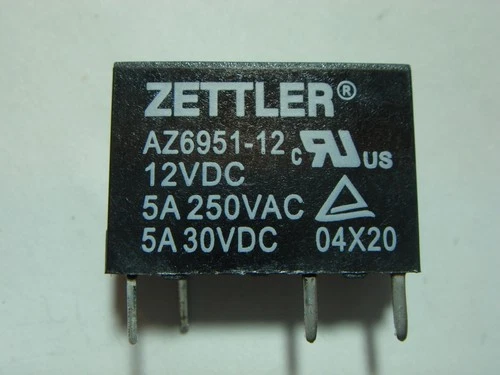 1x Relay 12V 1xUM 5A Zaidi AZ6951-12 #20-94
