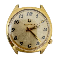 Vintage 34mm Accutron 3076 Sunburst Men's Tuning Fork Wristwatch 218 0 10k RGP