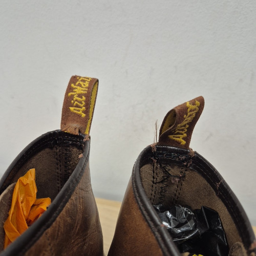 Dr Martens 1460 Brown Leather England Vintage Chunky Wedge Boots Size UK 4 EU 37 - Bild 6 von 14