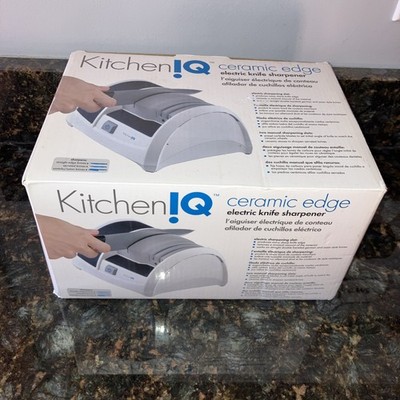 KitchenIQ 50141 Ceramic Edge Electric Knife Sharpener New In Box!