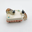Vintage Kitten Figurines Set - Lifelike Dollhouse Accessories for Cat Lovers