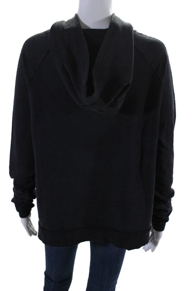 Butter Super Soft Womens Gray Bedazzled Long Sleeve Pullover Hoodie Size S - Image 3 of 4