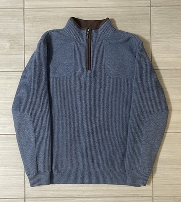 LL Bean Waterfowl Lambs Merino Wool Sweater 1/4 Zip Goretex GTX Mens Large Tall