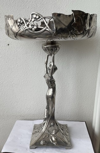 Art Nouveau WMF №140A Nymphe mit Putto Figurlicher Jugendstil Tafelaufsatz 42CM - Bild 7 von 24