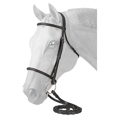 EquiRoyal Padded Noseband Snaffle Bridle Full Blac
