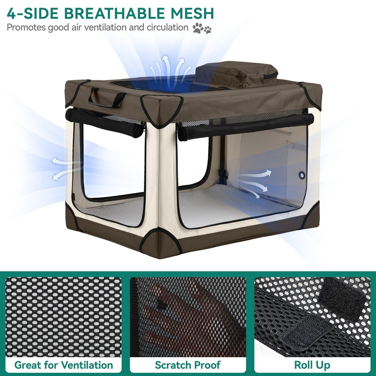 Meowloday Collapsible Crate Kennel Portable Travel Dog Crate