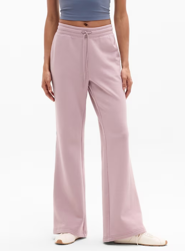 ATHLETA Forever Fleece Mid Rise Flare Pant - Blush, Regular NEW